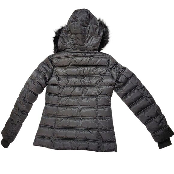 Nautica Puffer Jacket Womens Small Faux Detachable Fur Trim Hood Water Resistant - Picture 9 of 12